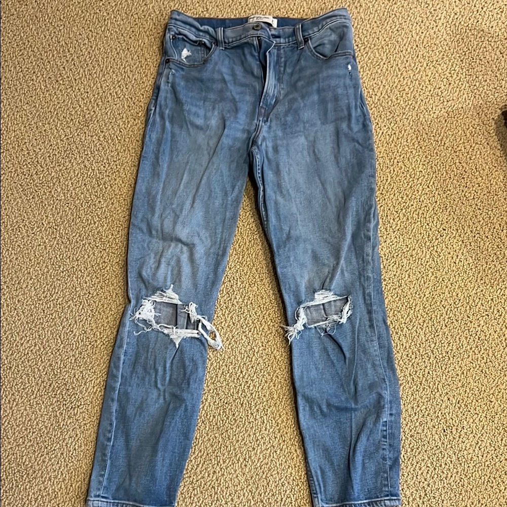Distressed Blue Jeans